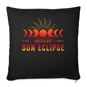 Total Solar Eclipse Usa April 8, 2024 - Sofa pillowcase 17,3'' x 17,3'' (45 x 45 cm) - black - Front