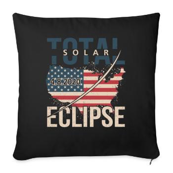 Total Solar Eclipse Usa April 8, 2024 - Sofa pillowcase 17,3'' x 17,3'' (45 x 45 cm) - black - Front