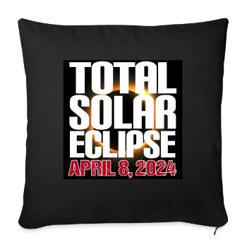 Total Solar Eclipse Usa April 8, 2024 - Sofa pillowcase 17,3'' x 17,3'' (45 x 45 cm) - black - Front