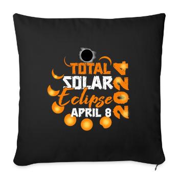 Total Solar Eclipse Usa April 8, 2024 - Sofa pillowcase 17,3'' x 17,3'' (45 x 45 cm) - black - Front