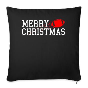 Football Ambiance festive Joyeux Noël - Housse de coussin décorative 45 x 45 cm - noir - Devant