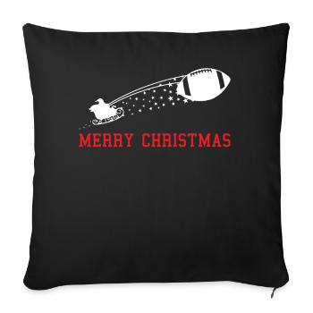 Merry Christmas Football Train Sleigh - Sofa pillowcase 17,3'' x 17,3'' (45 x 45 cm) - black - Front