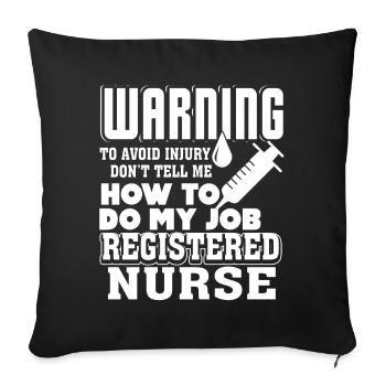Rn Nurse Registered Nurse Warning - Sofa pillowcase 17,3'' x 17,3'' (45 x 45 cm) - black - Front