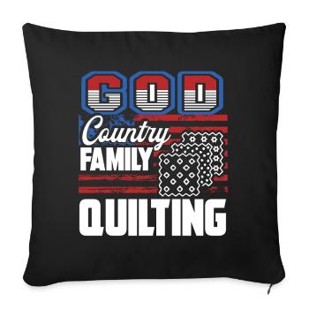 Quilting God Country Family Quilting - Sofa pillowcase 17,3'' x 17,3'' (45 x 45 cm) - black - Front