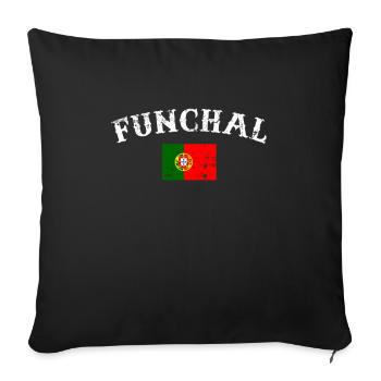 Funchal Portugal Vintage Portuguese Flag - Sofa pillowcase 17,3'' x 17,3'' (45 x 45 cm) - black - Front