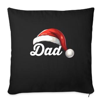 Santa Hat Dad Dad - Sofa pillowcase 17,3'' x 17,3'' (45 x 45 cm) - black - Front