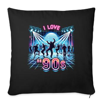 I Love The 90s - Sofa pillowcase 17,3'' x 17,3'' (45 x 45 cm) - black - Front