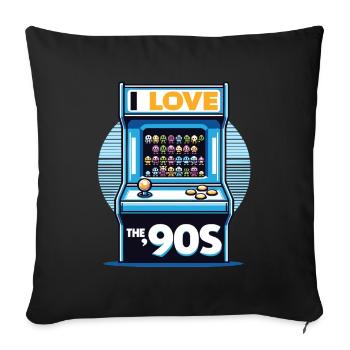 I Love The 90s - Sofa pillowcase 17,3'' x 17,3'' (45 x 45 cm) - black - Front