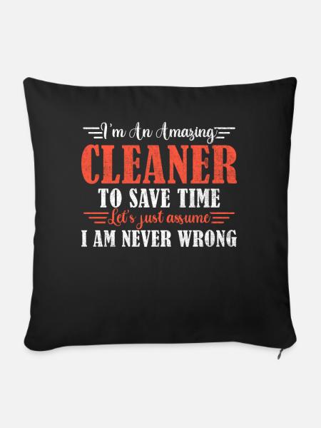 Awesome Cleaner - Sofakissenbezug 45 x 45 cm - Schwarz