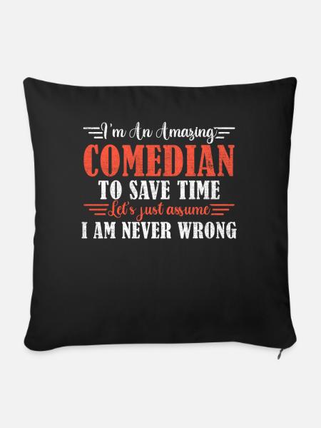 Awesome Comedian - Sofakissenbezug 45 x 45 cm - Schwarz