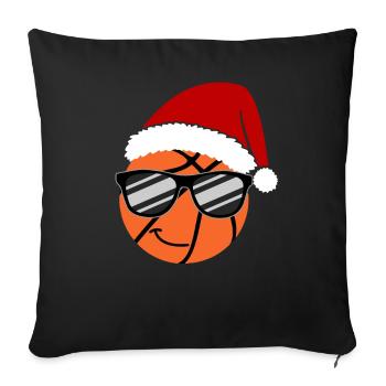 Cool Basketball Weihnachten Sonnenbrille - Sofakissenbezug 45 x 45 cm - Schwarz - Vorne