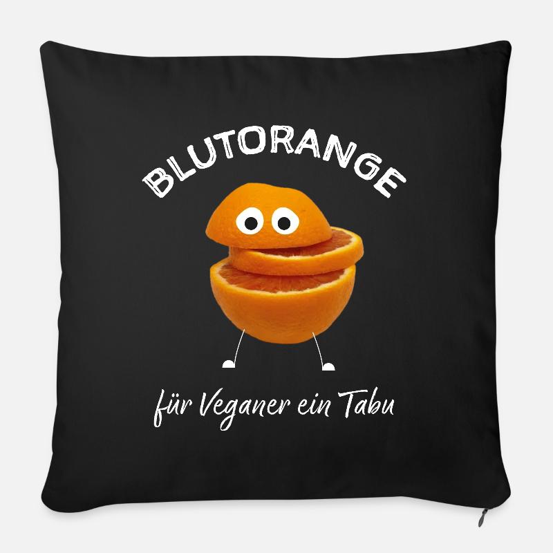 Veganer Vegan Veganismus Blutorange Orange Früchte - Sofakissenbezug 45 x 45 cm - Schwarz