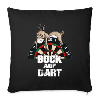 Dart Game Dartboard Bock on Dart Player - Sofa pillowcase 17,3'' x 17,3'' (45 x 45 cm) - black - Front