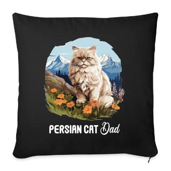 Persian Cat Perser Katze - Sofakissenbezug 45 x 45 cm - Schwarz - Vorne