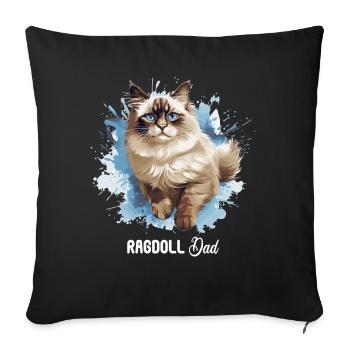 Poupée de chiffon - Housse de coussin décorative 45 x 45 cm - noir - Devant