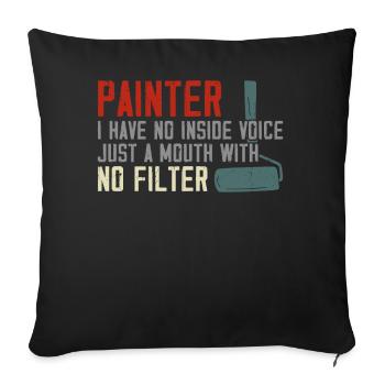 Peintre en bâtiment Peintre décorateur I - Housse de coussin décorative 45 x 45 cm - noir - Devant