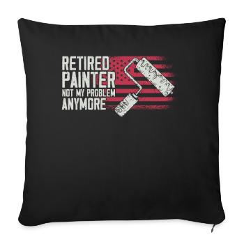 Peintre en bâtiment Décorateur Retraite - Housse de coussin décorative 45 x 45 cm - noir - Devant