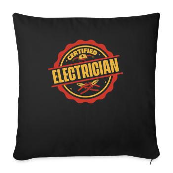 Certified Electrician Elektroniker Elektriker - Sofa pillowcase 17,3'' x 17,3'' (45 x 45 cm) - black - Front
