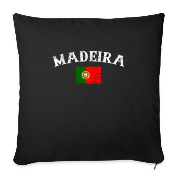 Madeira Portugal Vintage Portuguese Flag - Sofa pillowcase 17,3'' x 17,3'' (45 x 45 cm) - black - Front
