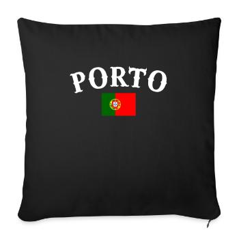 Porto Portugal Portuguese Flag Portuguese - Sofa pillowcase 17,3'' x 17,3'' (45 x 45 cm) - black - Front
