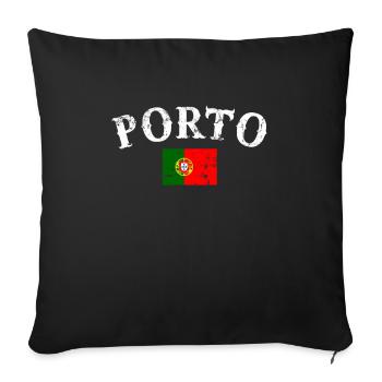 Porto Portugal Vintage Portuguese Flag - Sofa pillowcase 17,3'' x 17,3'' (45 x 45 cm) - black - Front