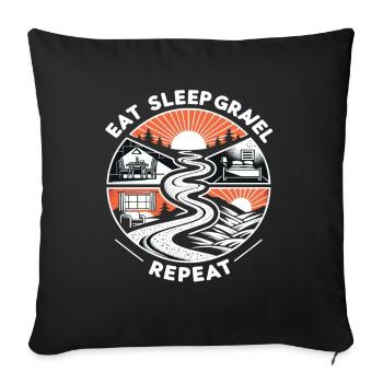 Manger Dormir Gravel Répéter - Housse de coussin décorative 45 x 45 cm - noir - Devant