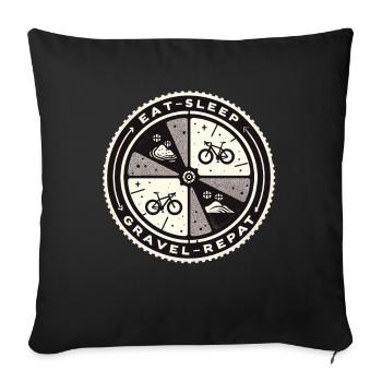 Manger Dormir Gravel Répéter - Housse de coussin décorative 45 x 45 cm - noir - Devant