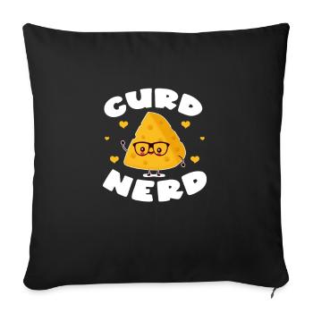 Cheese Cheesecake Food Gift - Sofa pillowcase 17,3'' x 17,3'' (45 x 45 cm) - black - Front
