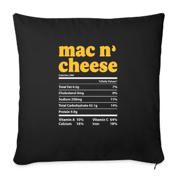 Cheese Cheesecake Food Gift - Sofa pillowcase 17,3'' x 17,3'' (45 x 45 cm) - black - Front