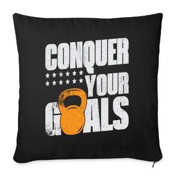 Conquer Your Goals Exercise Gym Lover - Sofakissenbezug 45 x 45 cm - Schwarz - Vorne