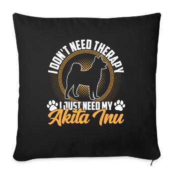 Juste besoin d’Akita Inu Akita Inu japonais - Housse de coussin décorative 45 x 45 cm - noir - Devant
