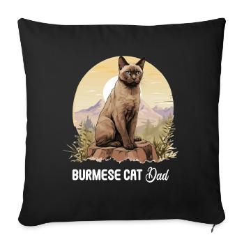 Chat birman Birmanie Katze - Housse de coussin décorative 45 x 45 cm - noir - Devant