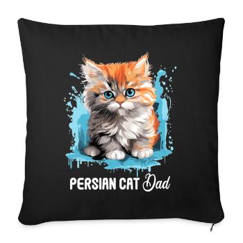 Persian Cat Perser Katze - Sofakissenbezug 45 x 45 cm - Schwarz - Vorne