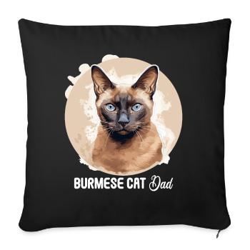 Chat birman Birmanie Katze - Housse de coussin décorative 45 x 45 cm - noir - Devant