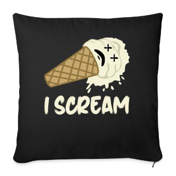 Icecream Screaming Ice Cream - Sofakissenbezug 45 x 45 cm - Schwarz - Vorne