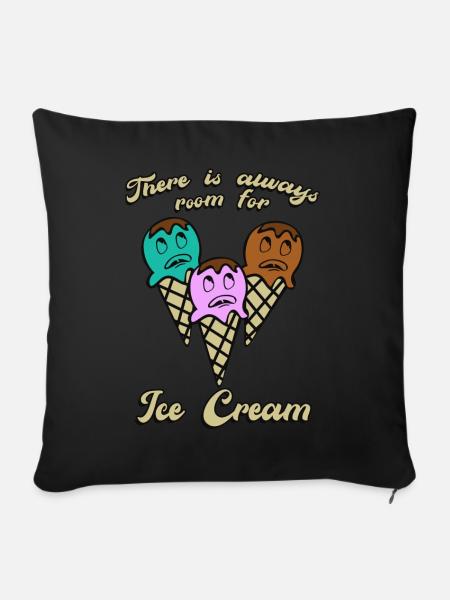 Icecream Funny Ice Cream - Sofakissenbezug 45 x 45 cm - Schwarz
