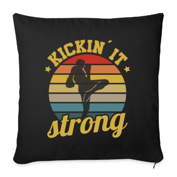Kickboxer Arts martiaux Kickboxing Kickboxen - Housse de coussin décorative 45 x 45 cm - noir - Devant