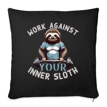 Motivation de musculation de paresse intérieure - Housse de coussin décorative 45 x 45 cm - noir - Devant