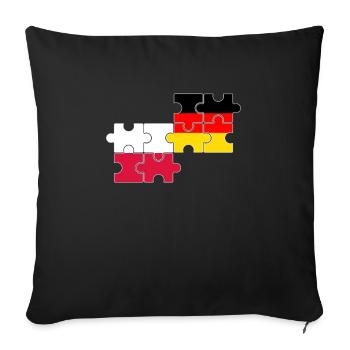 Poland Germany Flag German Polish - Sofa pillowcase 17,3'' x 17,3'' (45 x 45 cm) - black - Front
