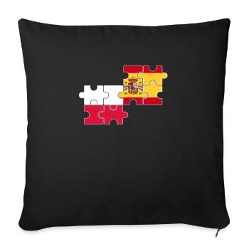 Poland Spain Flag Spanish Polish - Sofa pillowcase 17,3'' x 17,3'' (45 x 45 cm) - black - Front