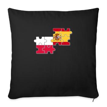 Poland Spain Flag Spanish Polish - Sofa pillowcase 17,3'' x 17,3'' (45 x 45 cm) - black - Front