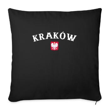 Krakow Poland Polish Flag Pole - Sofa pillowcase 17,3'' x 17,3'' (45 x 45 cm) - black - Front