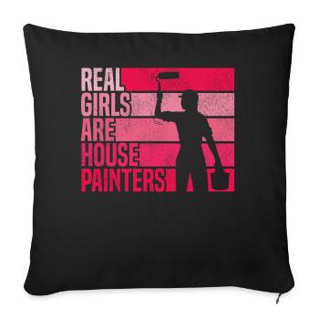 House Painter Decorator Real Girls - Sofa pillowcase 17,3'' x 17,3'' (45 x 45 cm) - black - Front