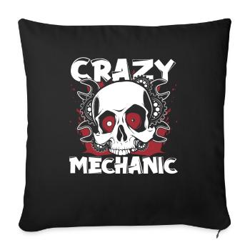 Crazy Mechanic Car Mechanic Mechatronics Technician Automotive - Sofa pillowcase 17,3'' x 17,3'' (45 x 45 cm) - black - Front