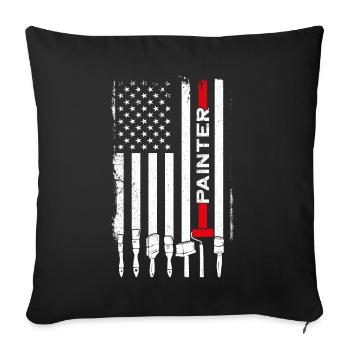 House Painter Decorator American - Sofa pillowcase 17,3'' x 17,3'' (45 x 45 cm) - black - Front