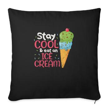 Eiscreme - Sofakissenbezug 45 x 45 cm - Schwarz - Vorne