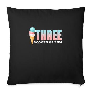 Ice Cream Ice Cream Ice Cream Summer Gift - Sofa pillowcase 17,3'' x 17,3'' (45 x 45 cm) - black - Front