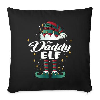 papa elfe drôle famille noël noël - Housse de coussin décorative 45 x 45 cm - noir - Devant