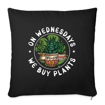 Plantes d’intérieur Le mercredi, nous achetons des plantes Fleuriste - Housse de coussin décorative 45 x 45 cm - noir - Devant