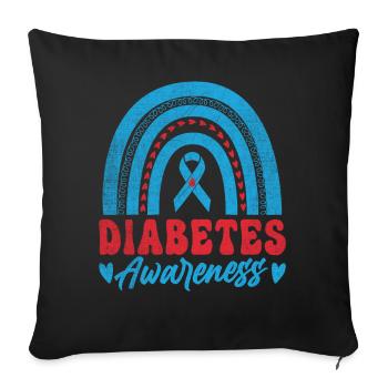 Zusammen Gegen Diabetes Spruch Bewusstsein - Sofakissenbezug 45 x 45 cm - Schwarz - Vorne